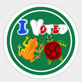 I voted island theme Sticker